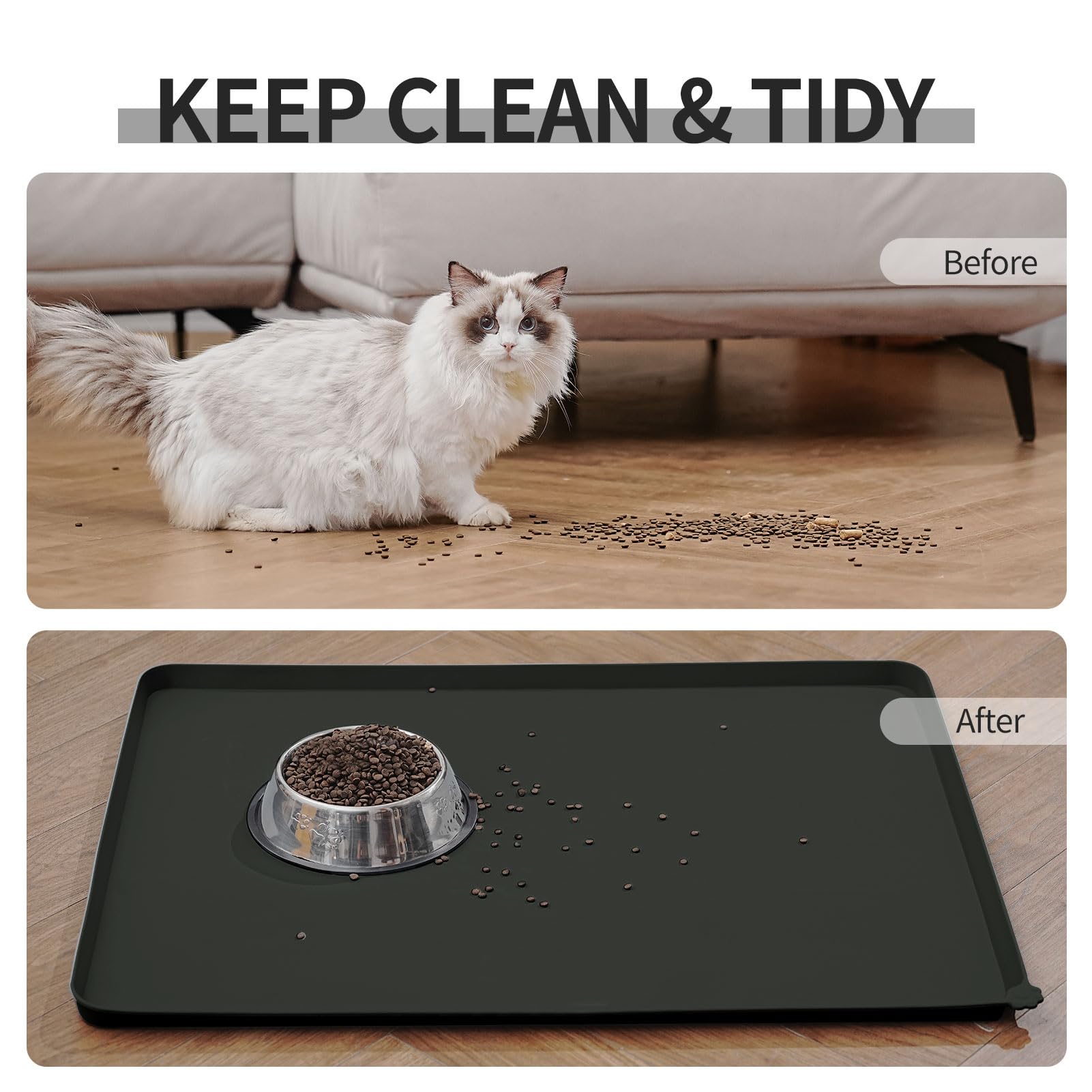Reopet durable pet mat helps keep messes contained and floors protected.