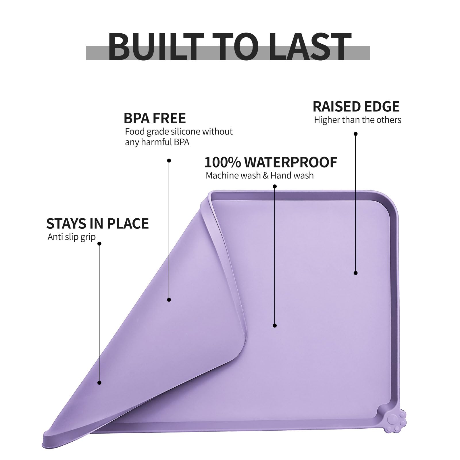 Reopet easy-clean mat is machine washable for quick tidying.