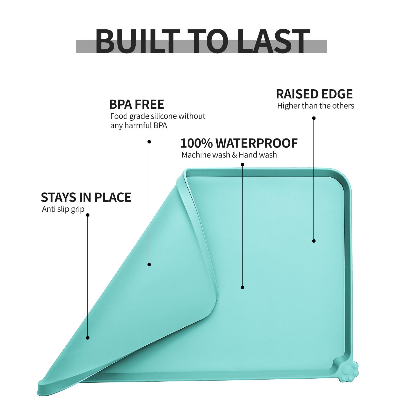 Reopet easy-clean mat withstands machine washing and daily use.