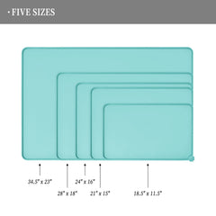 Reopet high-raised-edges mat traps spills and protects floors during mealtime.