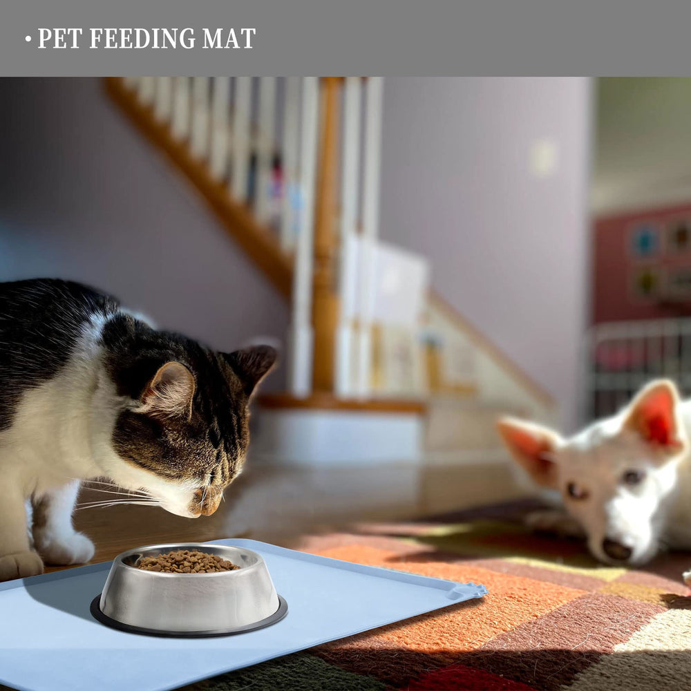 Reopet high-raised-edge mat catches spills and splashes to protect floors.