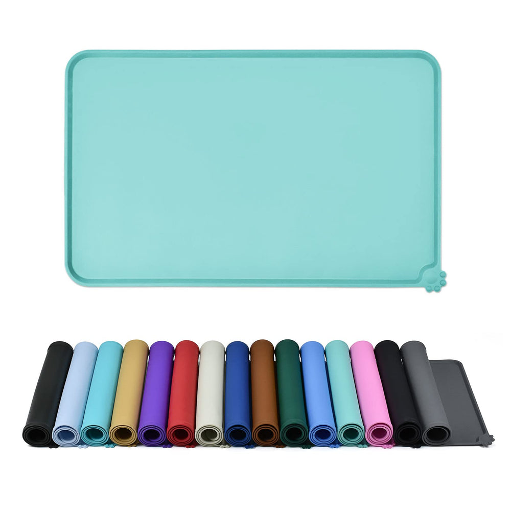 Reopet feeding mat with anti-slip surface keeps bowls secure and floors clean.