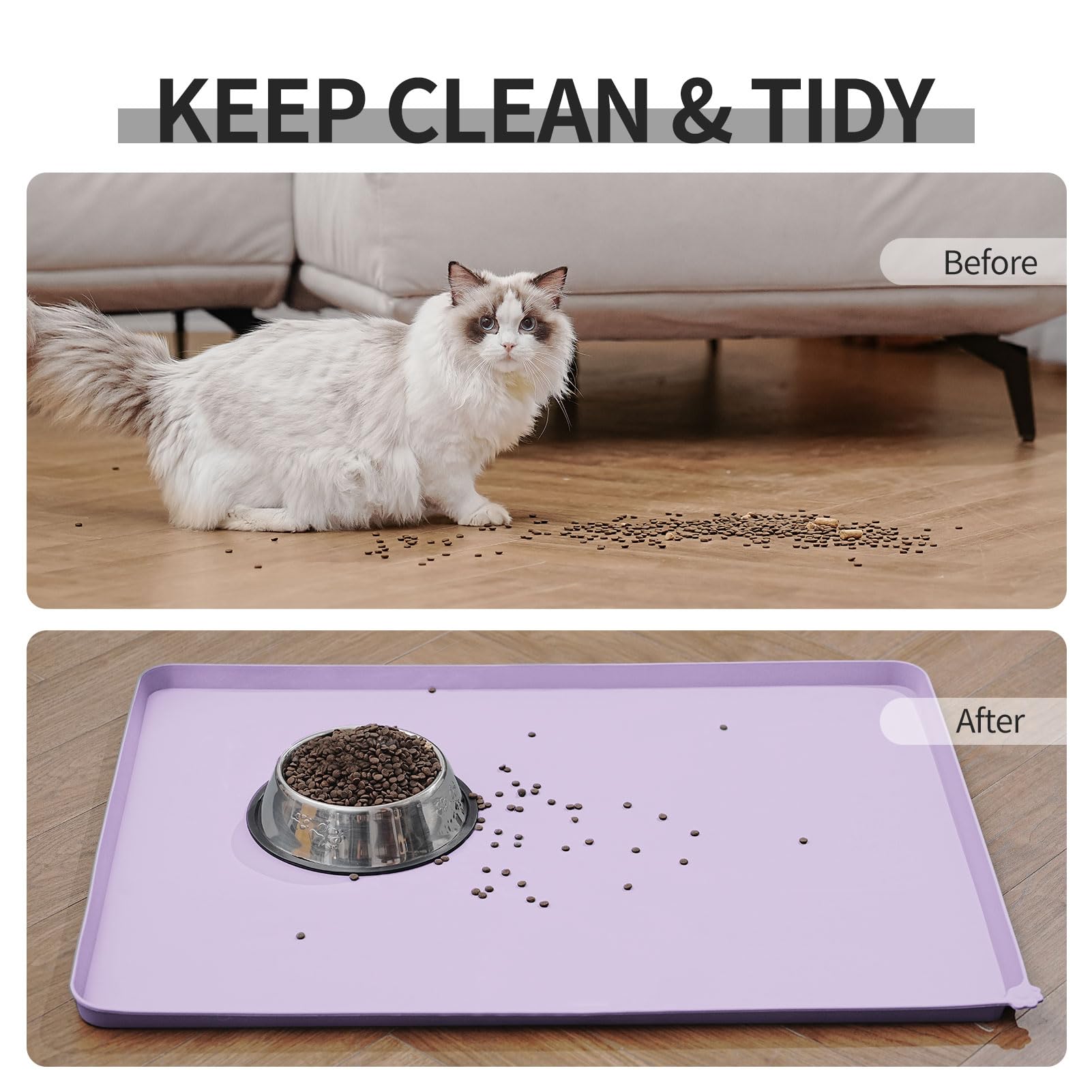 Reopet pet feeding mat protects floors while reducing mess