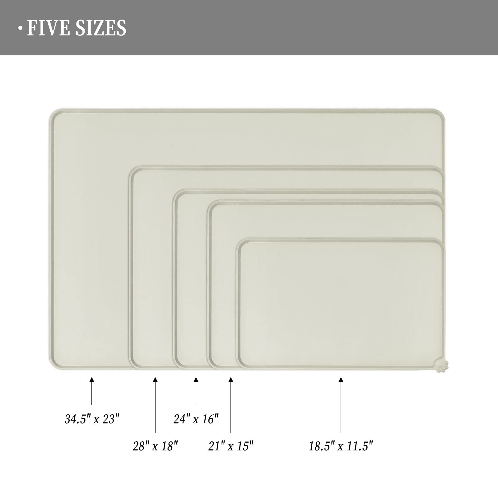 Reopet high-raised edges pet mat protects floors from spills during meals