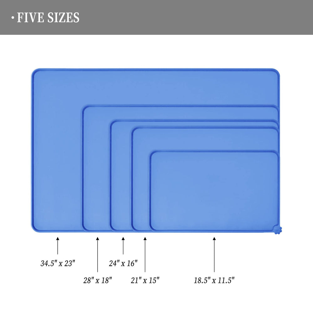 Reopet pet feeding mat showing anti-slip design stabilizing bowls.