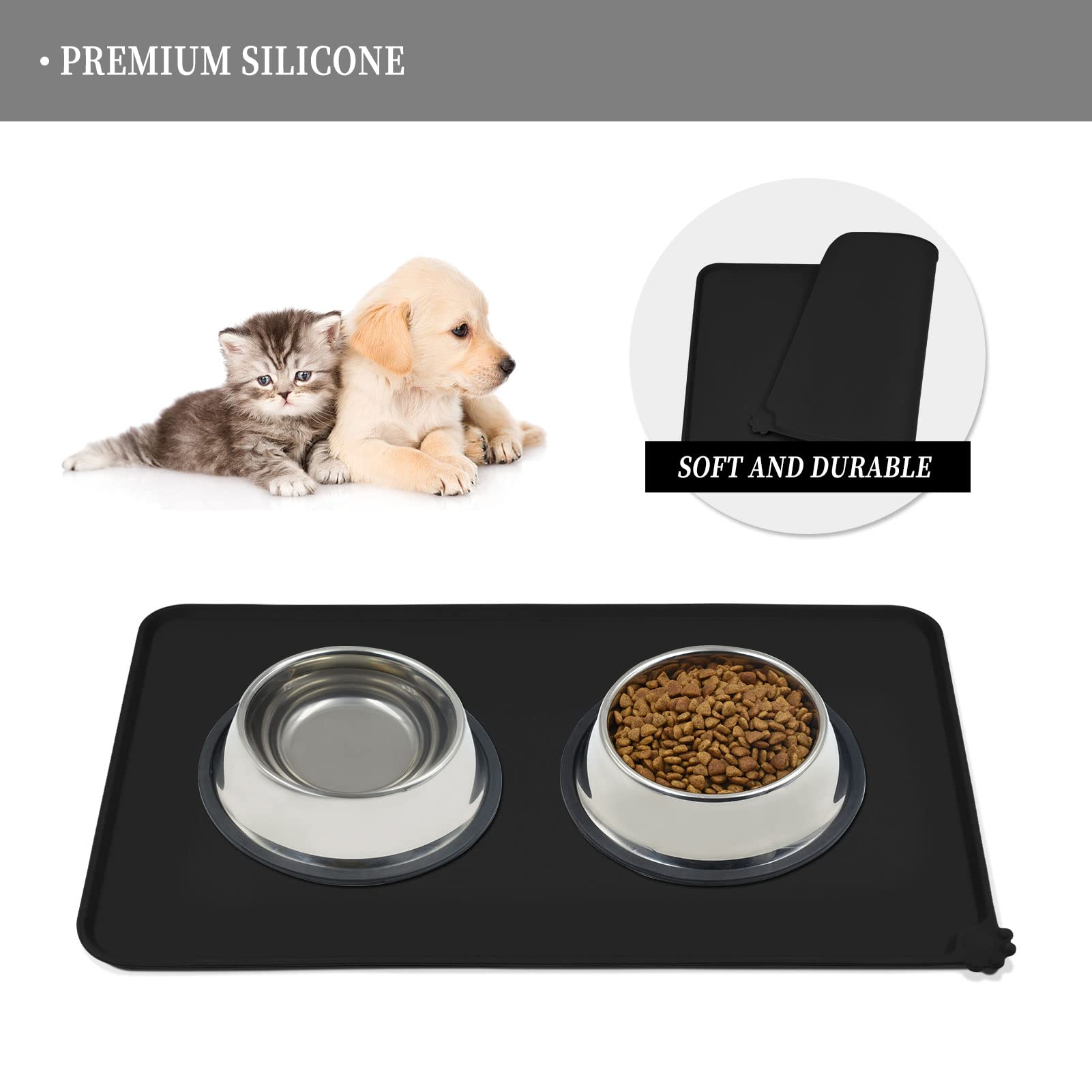 Reopet pet feeding mat available-sizes ensures a perfect fit for pets.