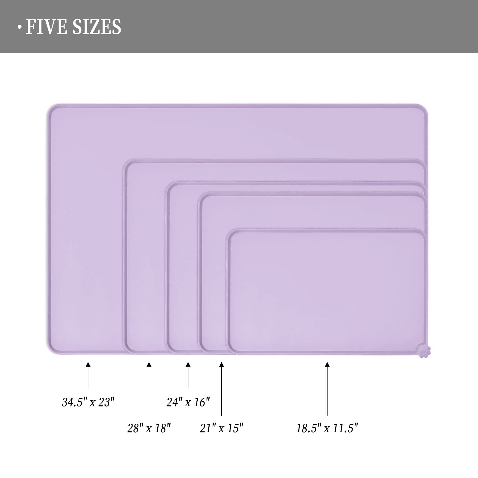 Reopet high-raised edges line the mat to contain spills and protect floors