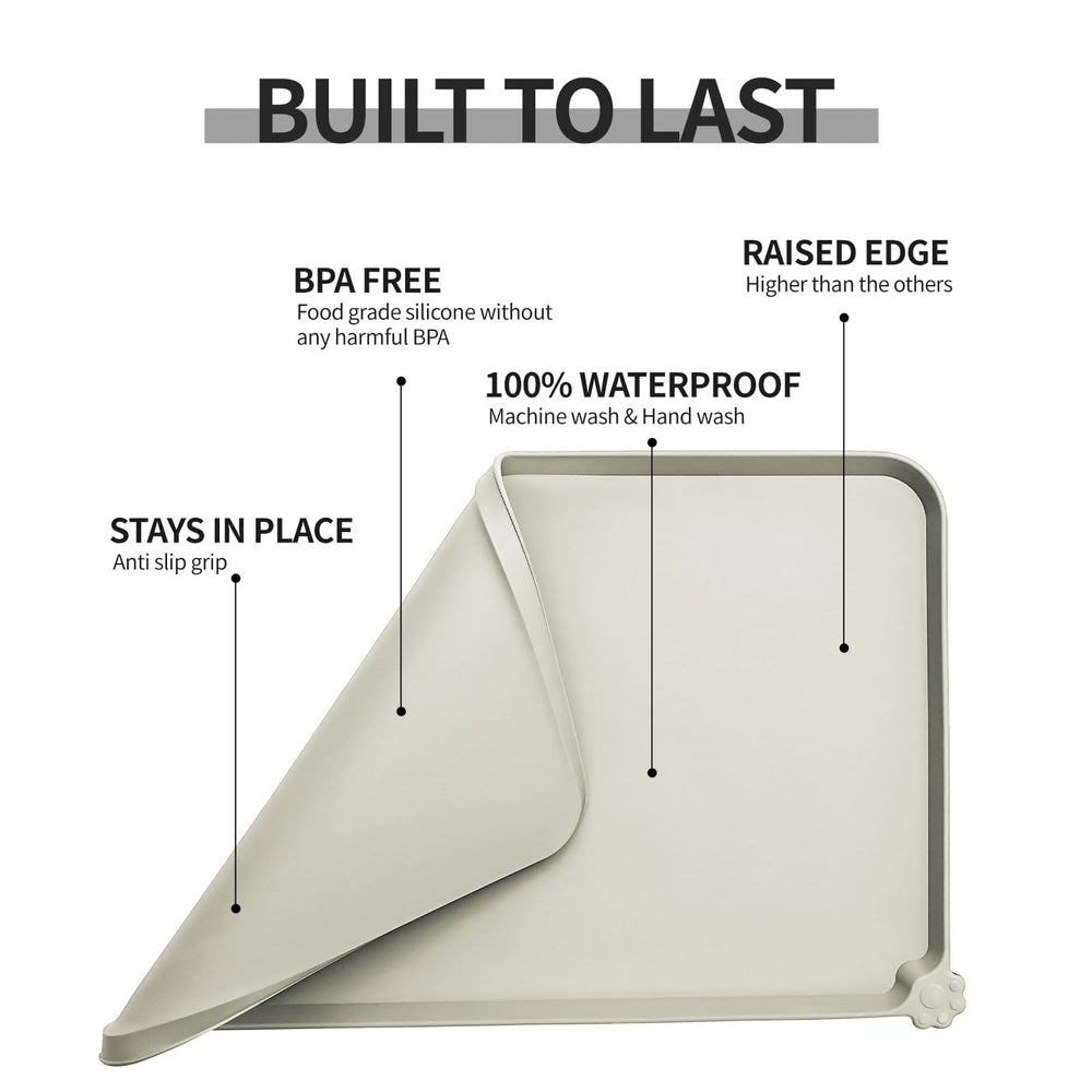 Reopet silicone mat withstands heat up to 464 °F for hot meals.