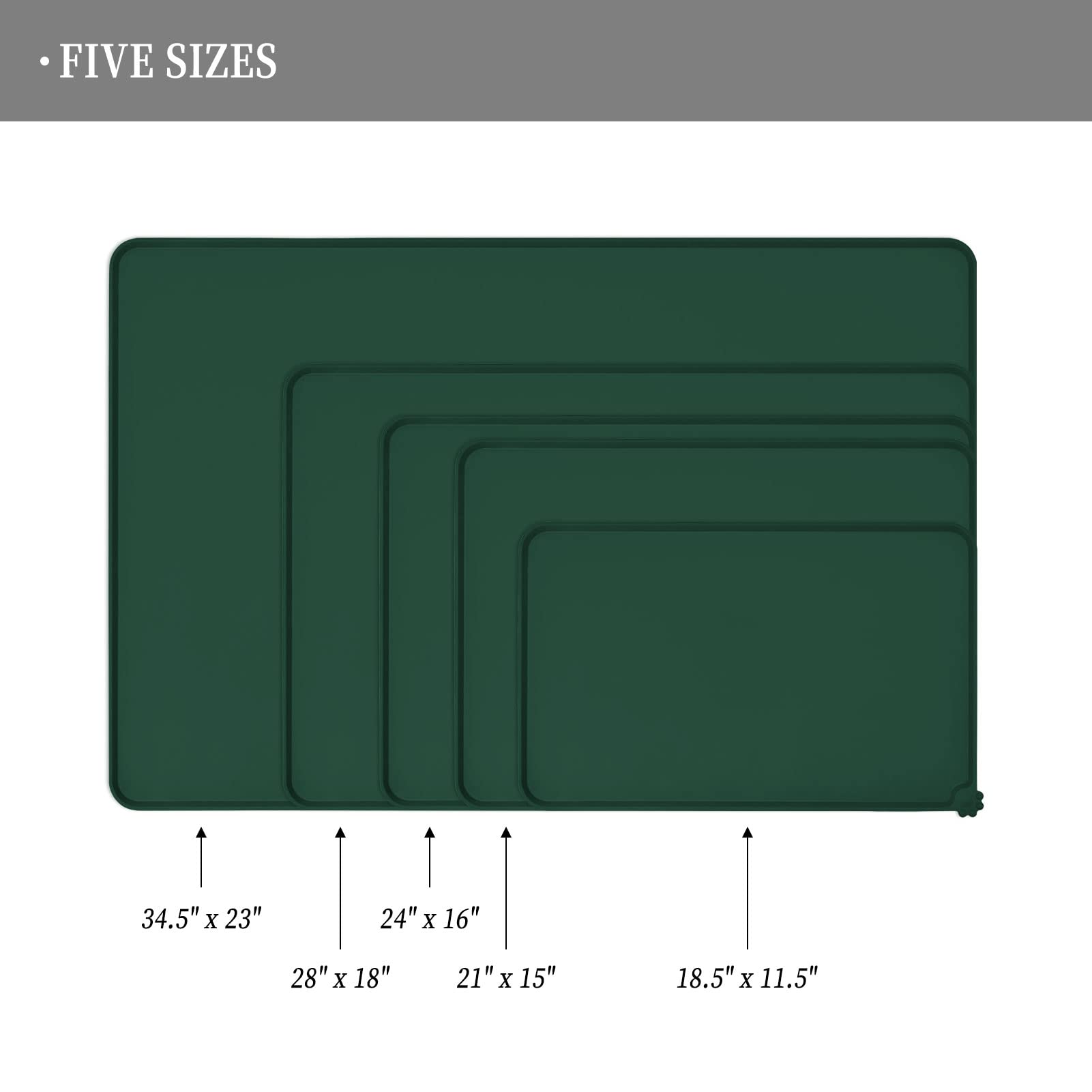 Reopet waterproof pet feeding mat anti-slip design keeps bowls stable for mealtime.