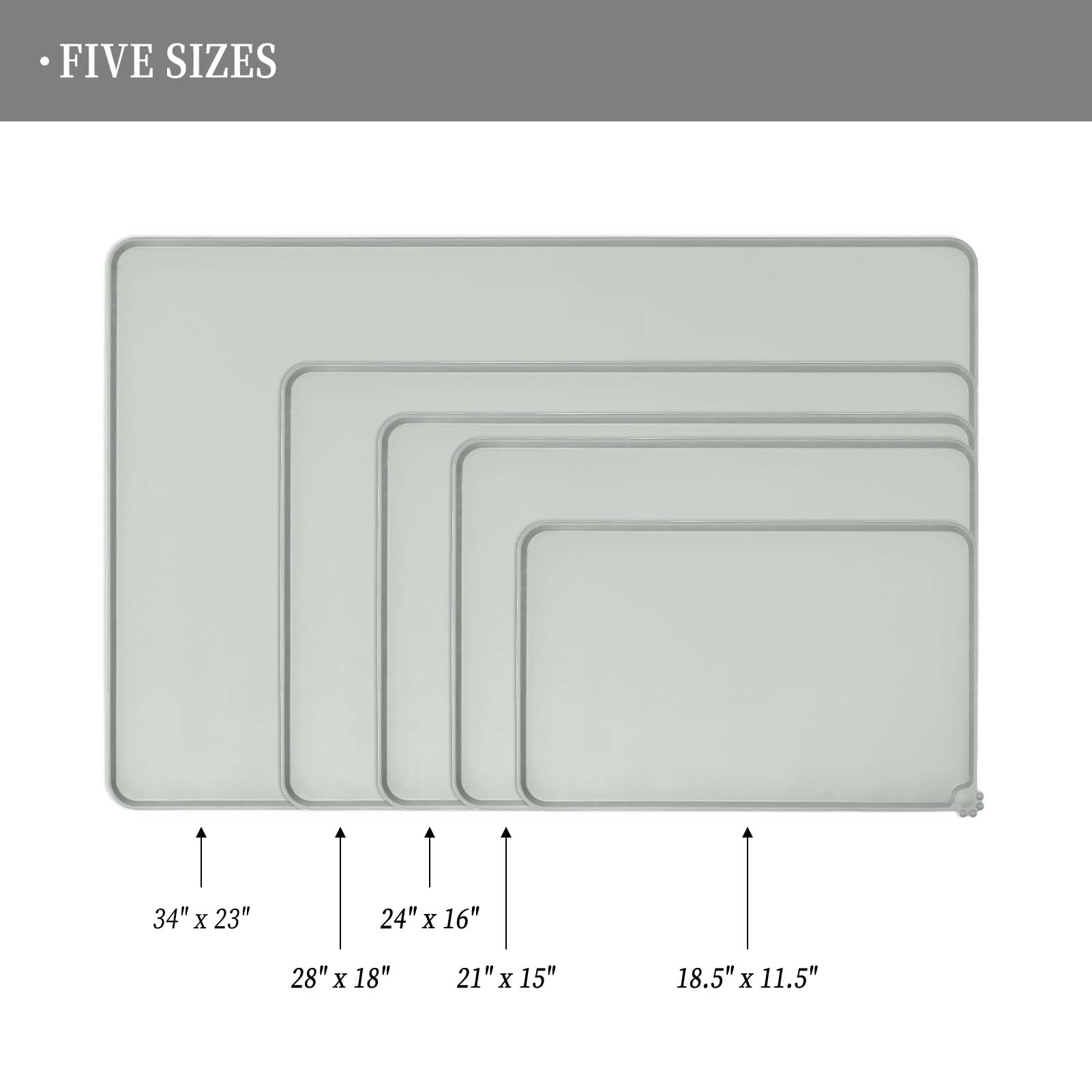 Reopet waterproof mat with anti-slip surface stabilizes bowls for mess-free feeding.