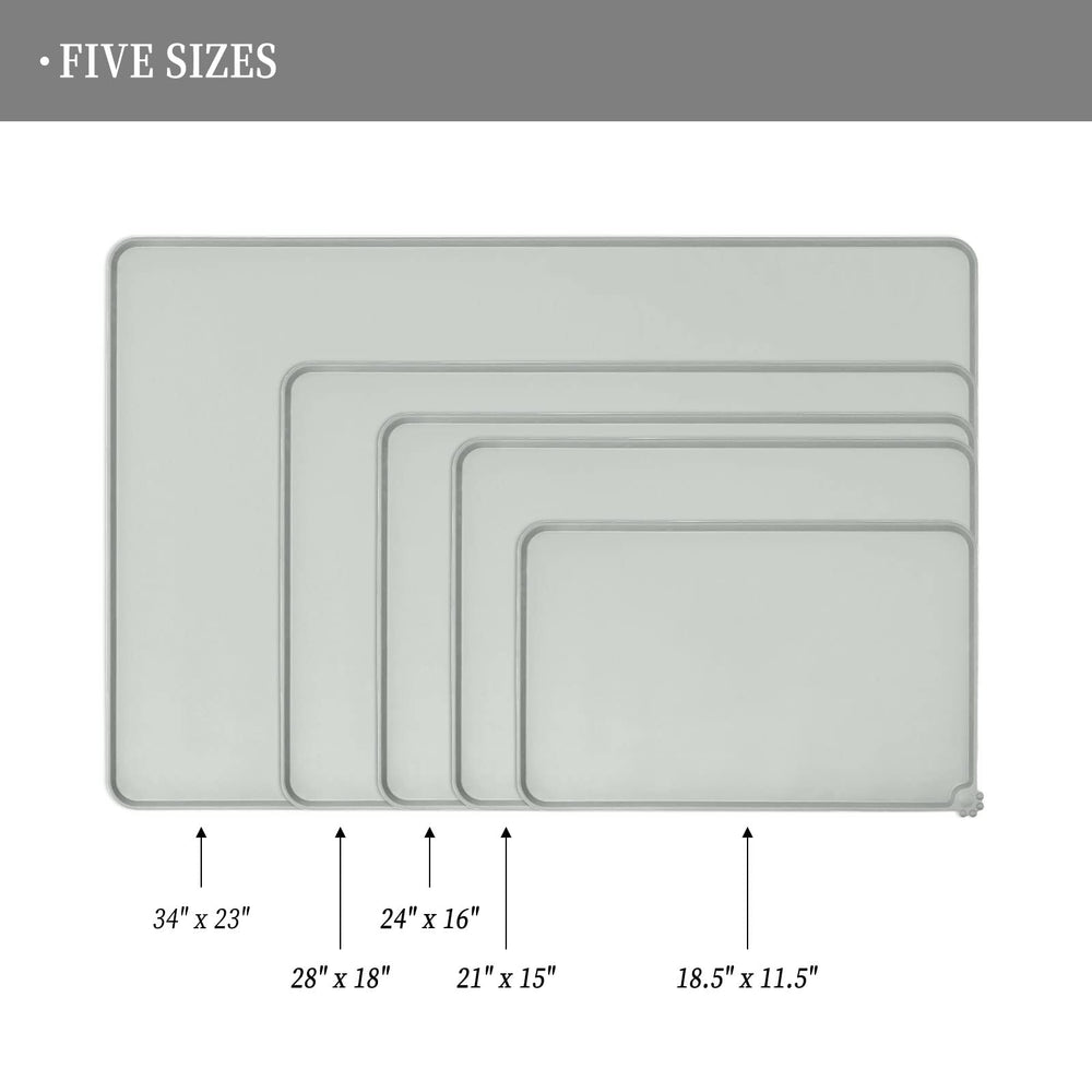 Reopet waterproof mat with anti-slip surface stabilizes bowls for mess-free feeding.