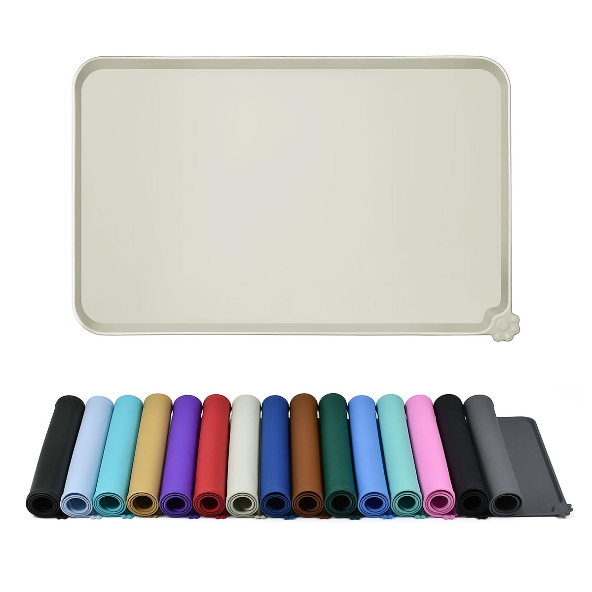 Reopet waterproof pet feeding mat with anti-slip surface for mess-free meals