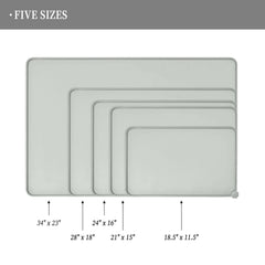 Reopet waterproof mat with anti-slip surface stabilizes bowls for mess-free feeding.