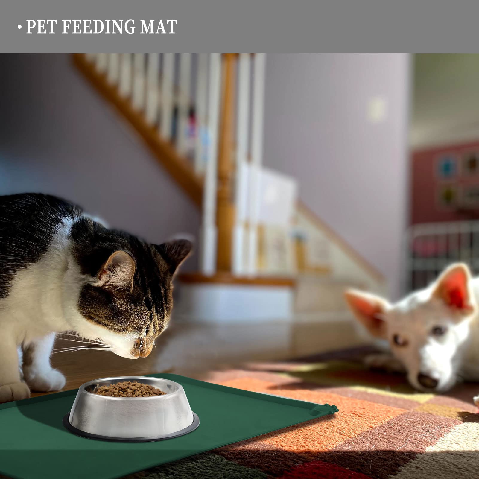 Reopet waterproof pet feeding mat easy to clean and machine washable.