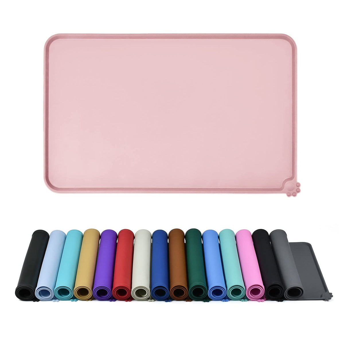 Reopet waterproof pet feeding mat close-up showing high raised edges for spill containment