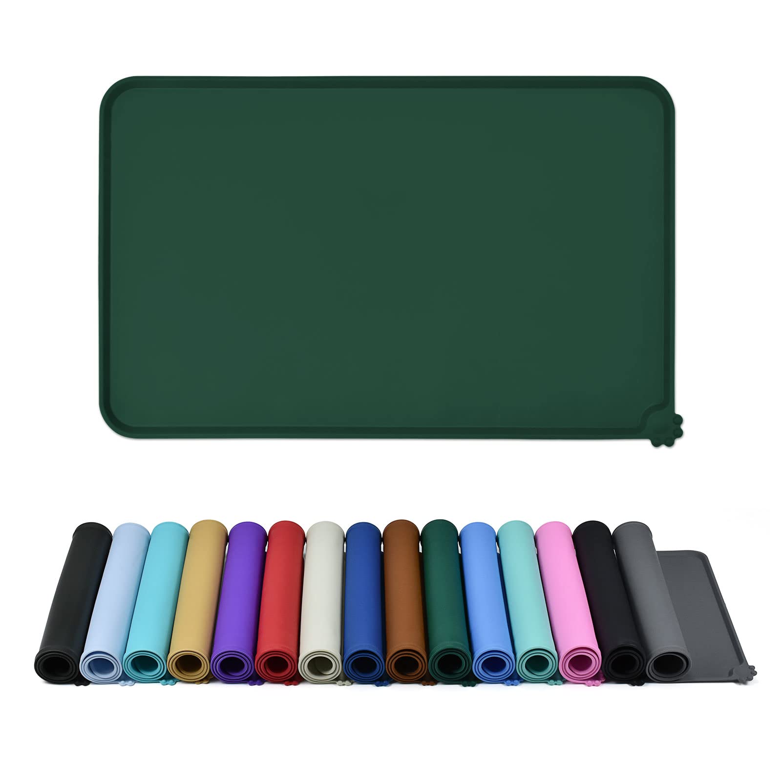 Reopet waterproof pet feeding mat with high raised edges keeps spills contained during meals