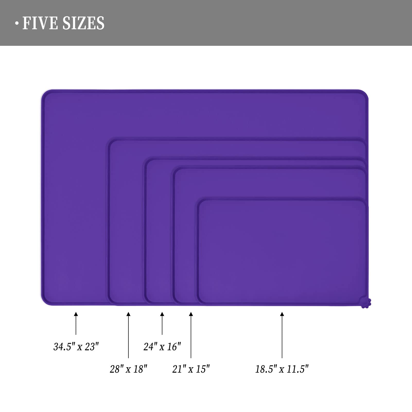 Reopet waterproof pet feeding mat high-raised edges detail showing spill containment.