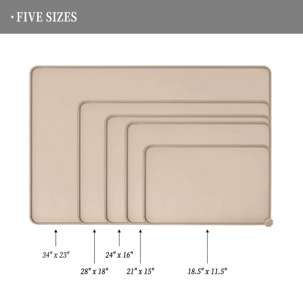 Reopet feeding mat with high raised edges contains spills during meals