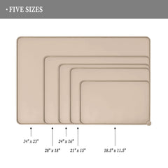 Reopet feeding mat with high raised edges contains spills during meals