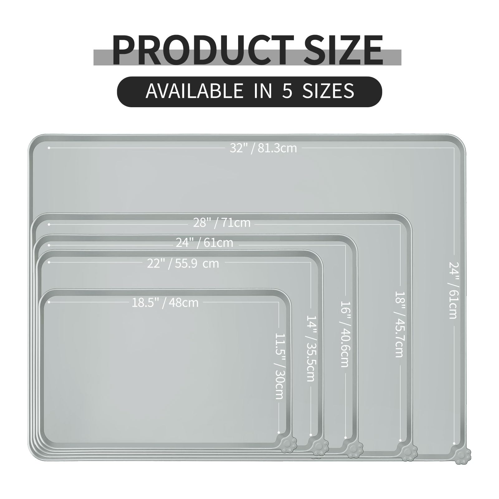 Reopet Waterproof Pet Feeding Mat with high raised edges contains spills and protects floors.