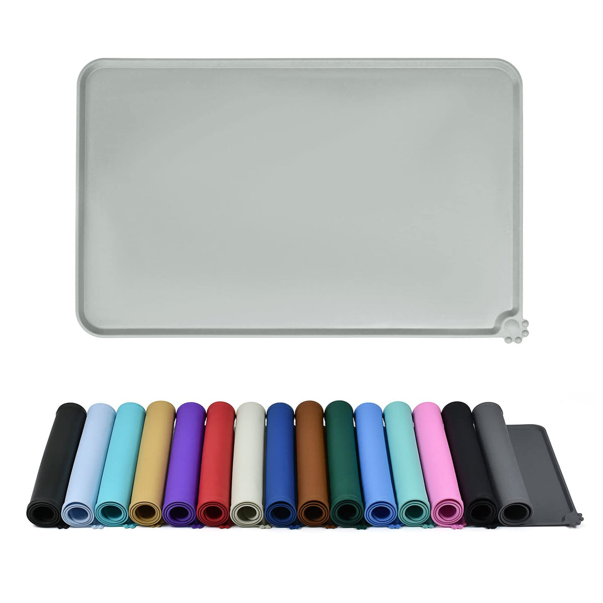 Reopet waterproof pet feeding mat with raised edges keeps spills contained during meals.