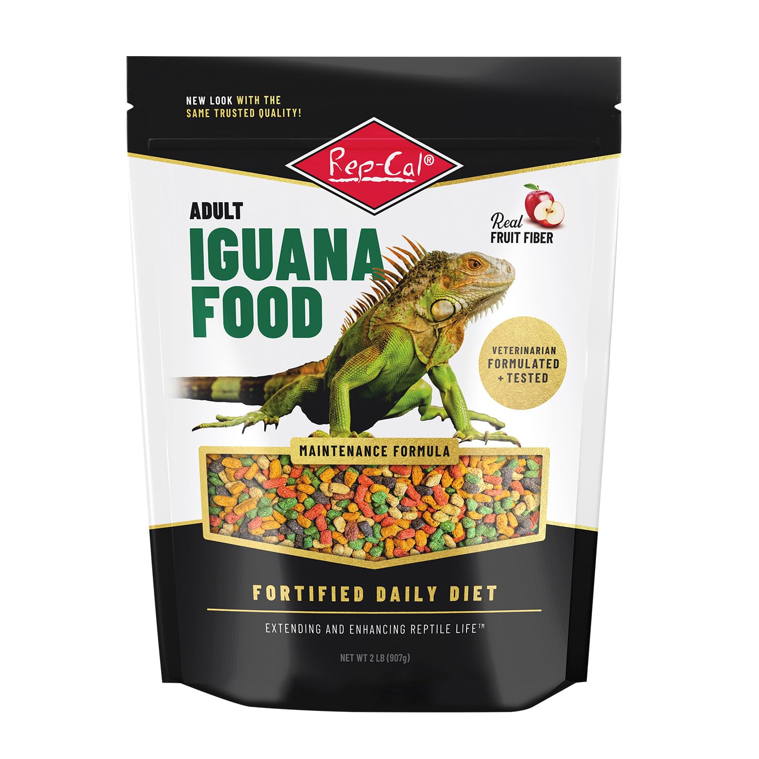 Rep-Cal Adult Iguana Food 2-lbs bag emphasizes balanced nutrition for daily iguana health