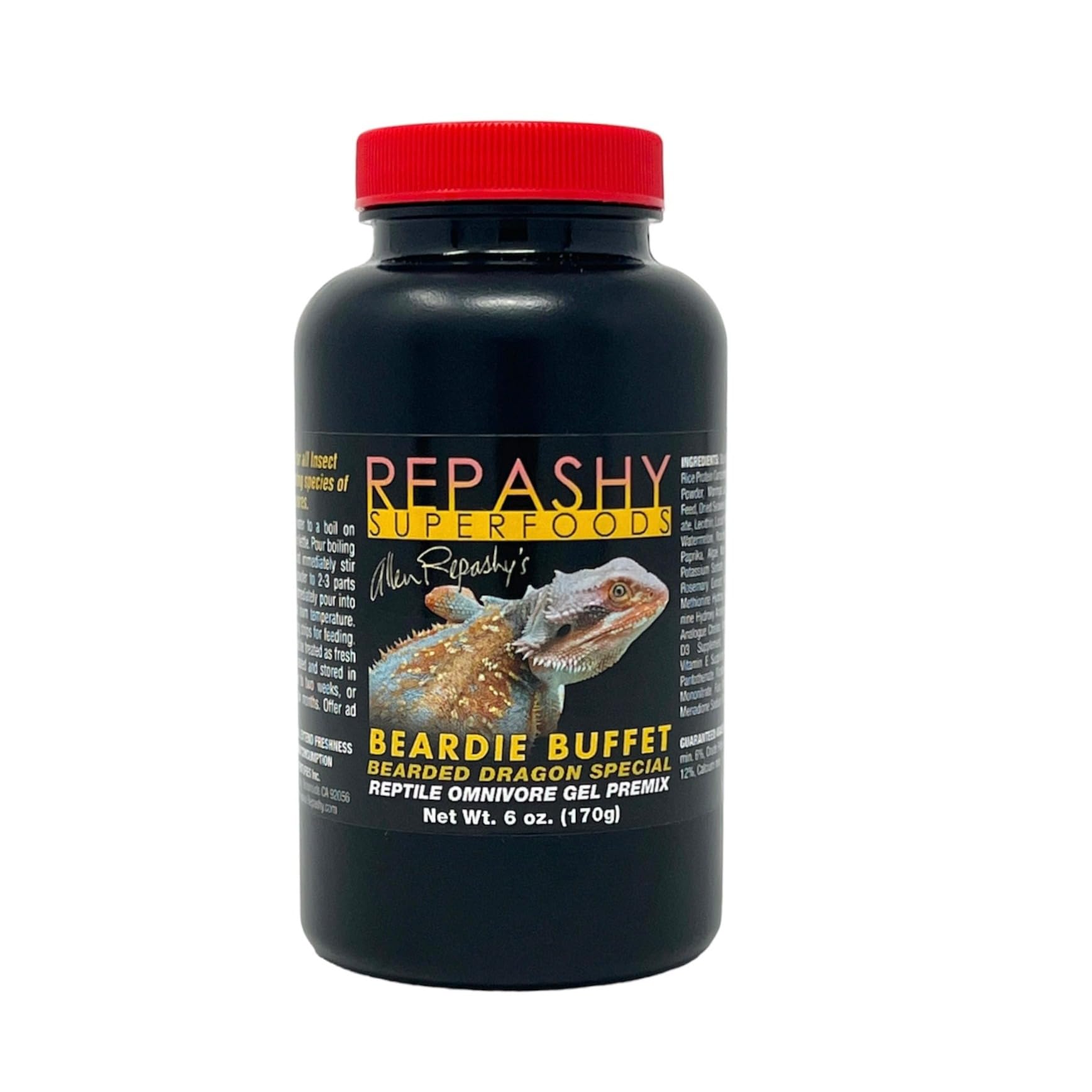 Repashy Beardie Buffet 6oz jar showcases versatile omnivore reptile nutrition for bearded dragons