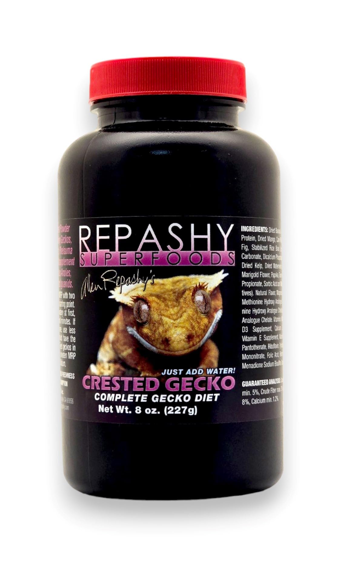Repashy Crested Gecko Complete Diet Banana jar showing complete nutrition for fruit-eating geckos