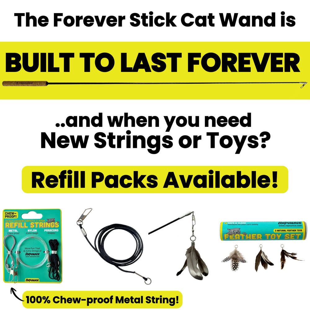 Repounce Forever Stick feather teaser offers engaging feather lure for interactive fun.