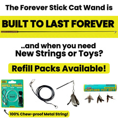 Repounce Forever Stick feather teaser offers engaging feather lure for interactive fun.