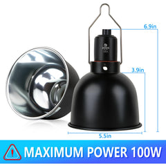 REPTI HOME aluminum reflector-dome boosts UVA and UVB output for daylight simulation.