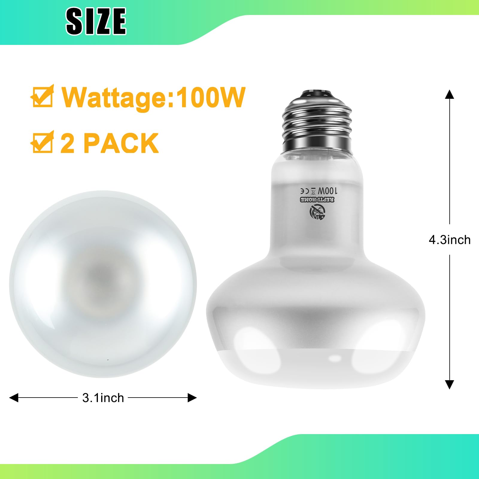 REPTI HOME long-lasting bulb up to 2000–3000 hours for fewer replacements.