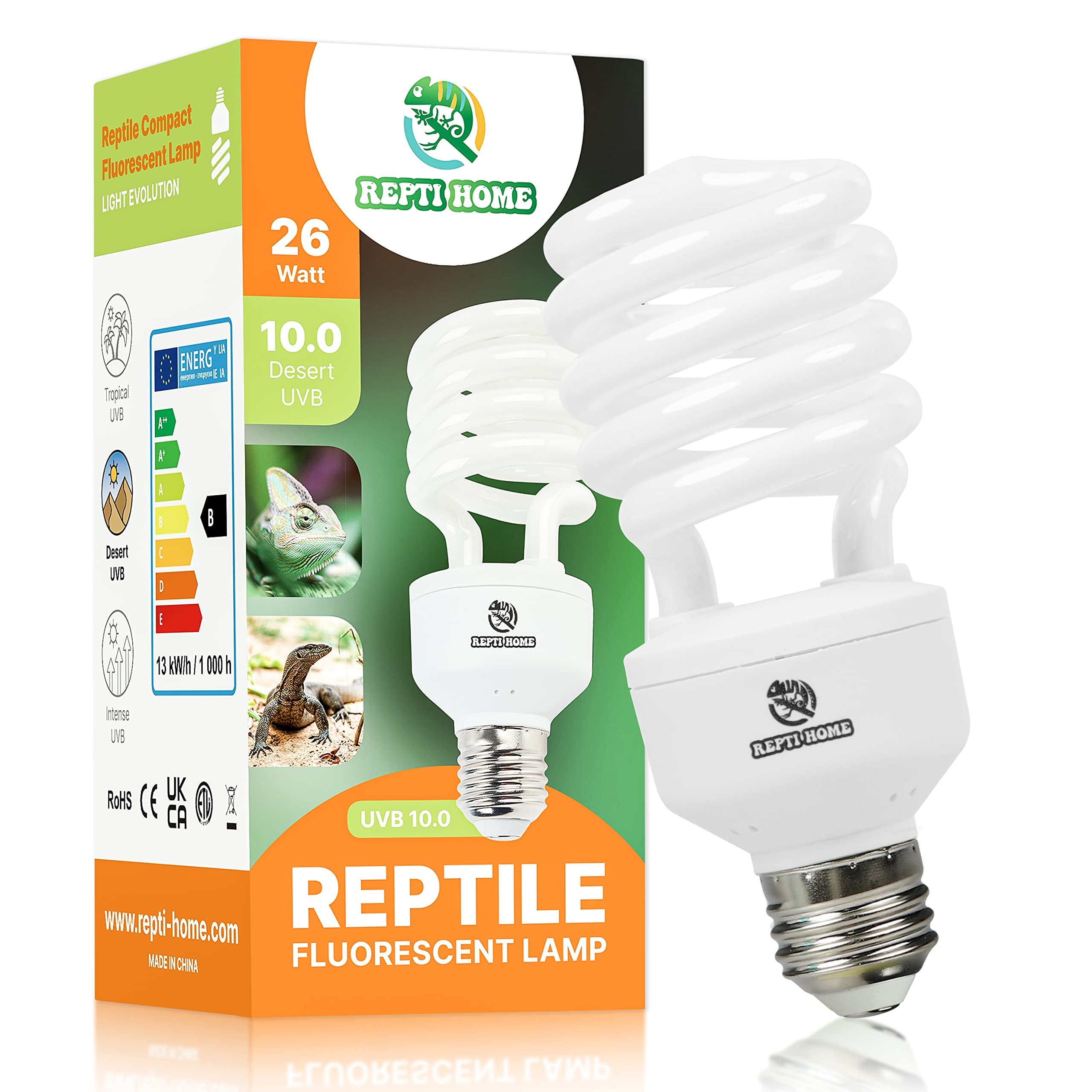 REPTI HOME luz UVB 10.0 para desiertos, mejora la conversión de D3