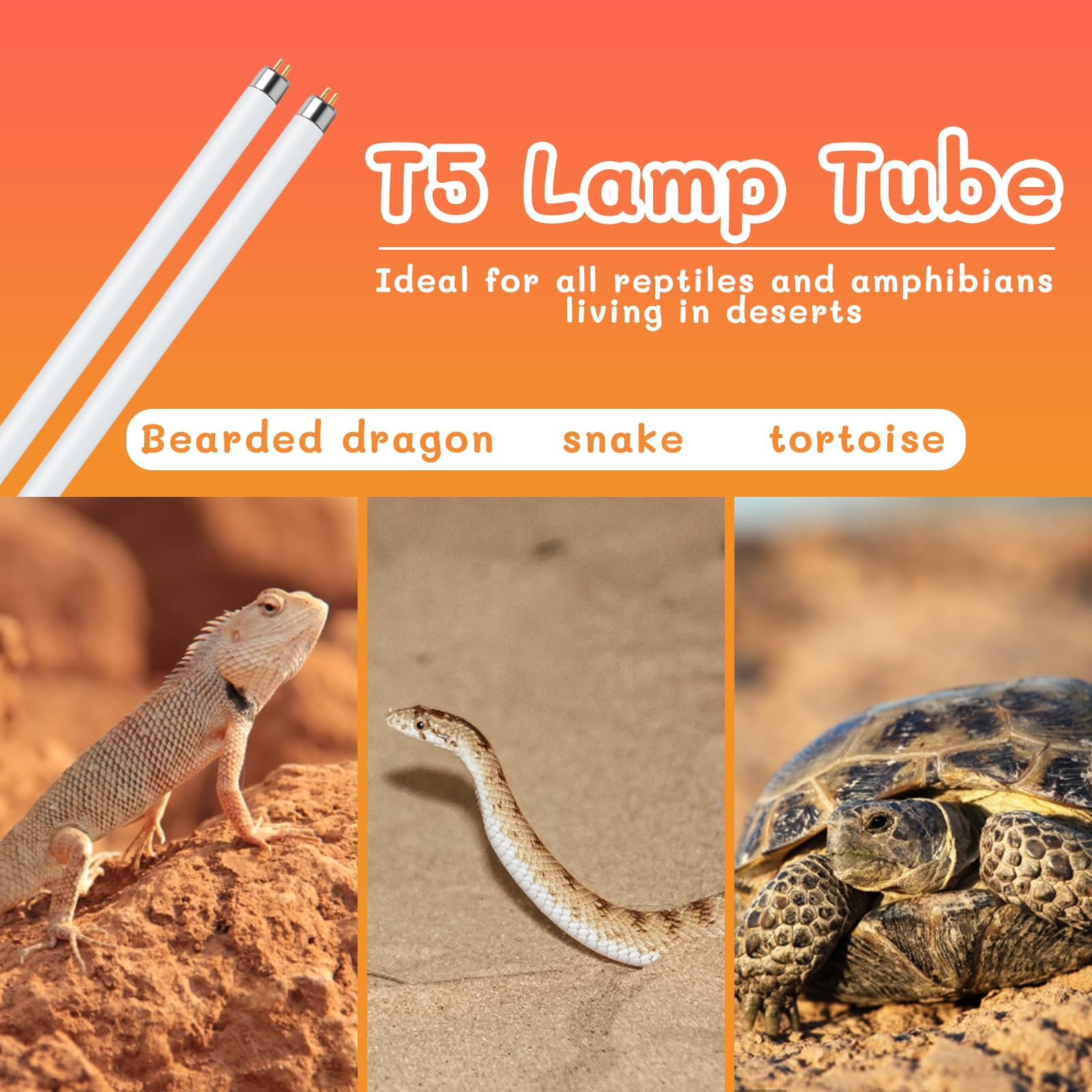 REPTI HOME T5 UVB light long tube design for even light distribution.