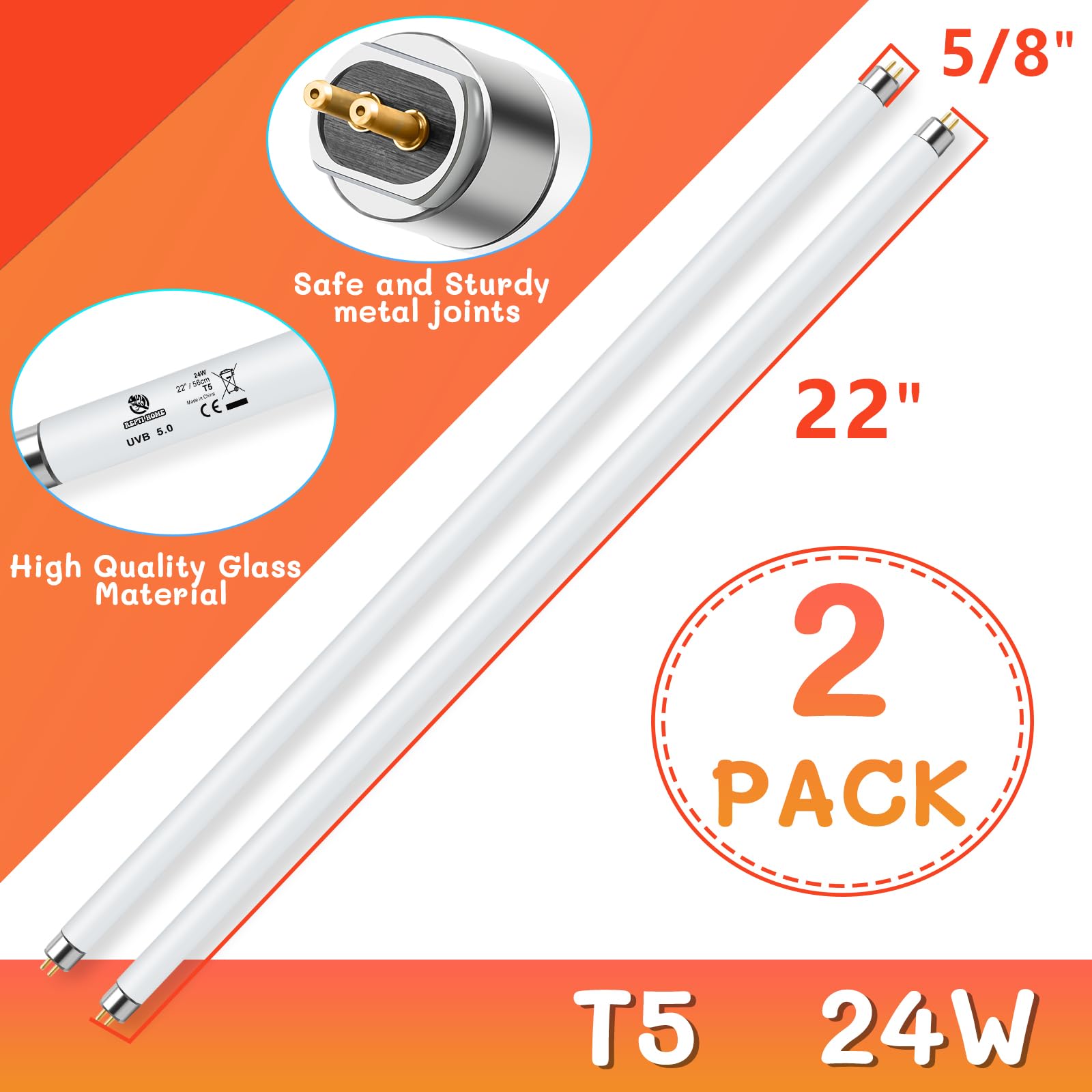 REPTI HOME T5 UVB light promotes natural activity with simulated sunlight.