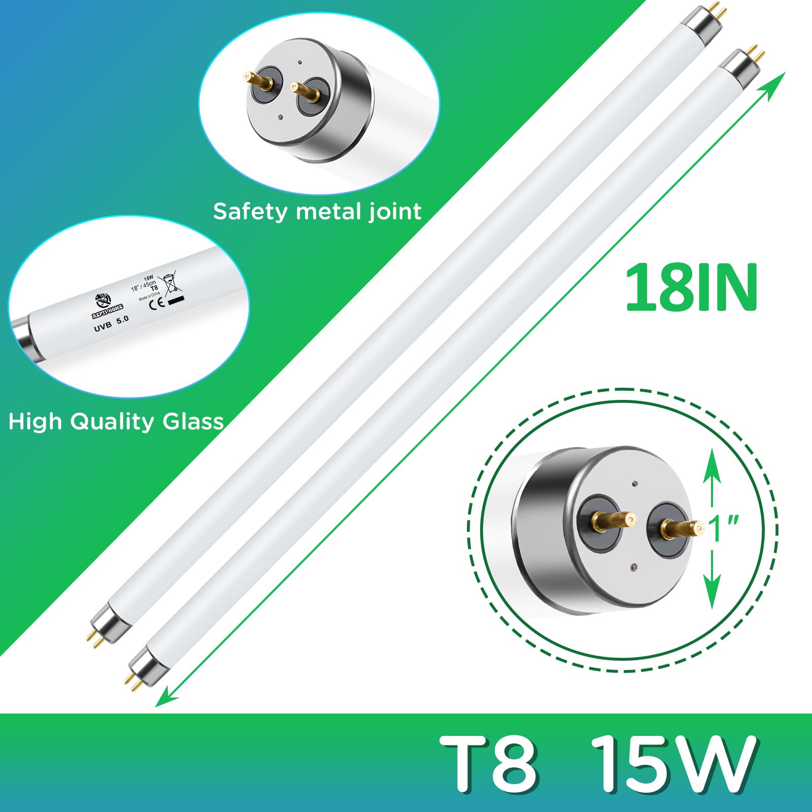 REPTI HOME T8 UVB two-pack installed in an enclosure for easy replacement.