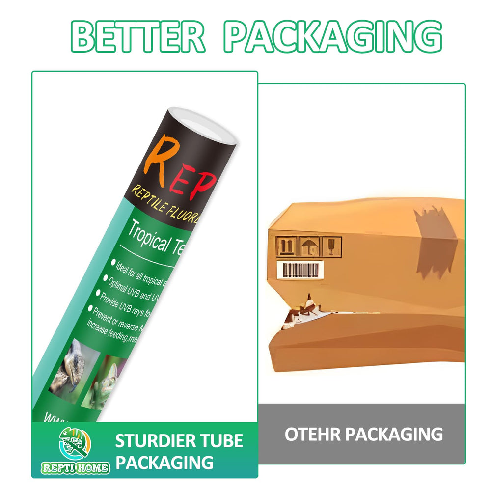 REPTI HOME T8 UVB light in tropical enclosure promotes healthy reptile activity.