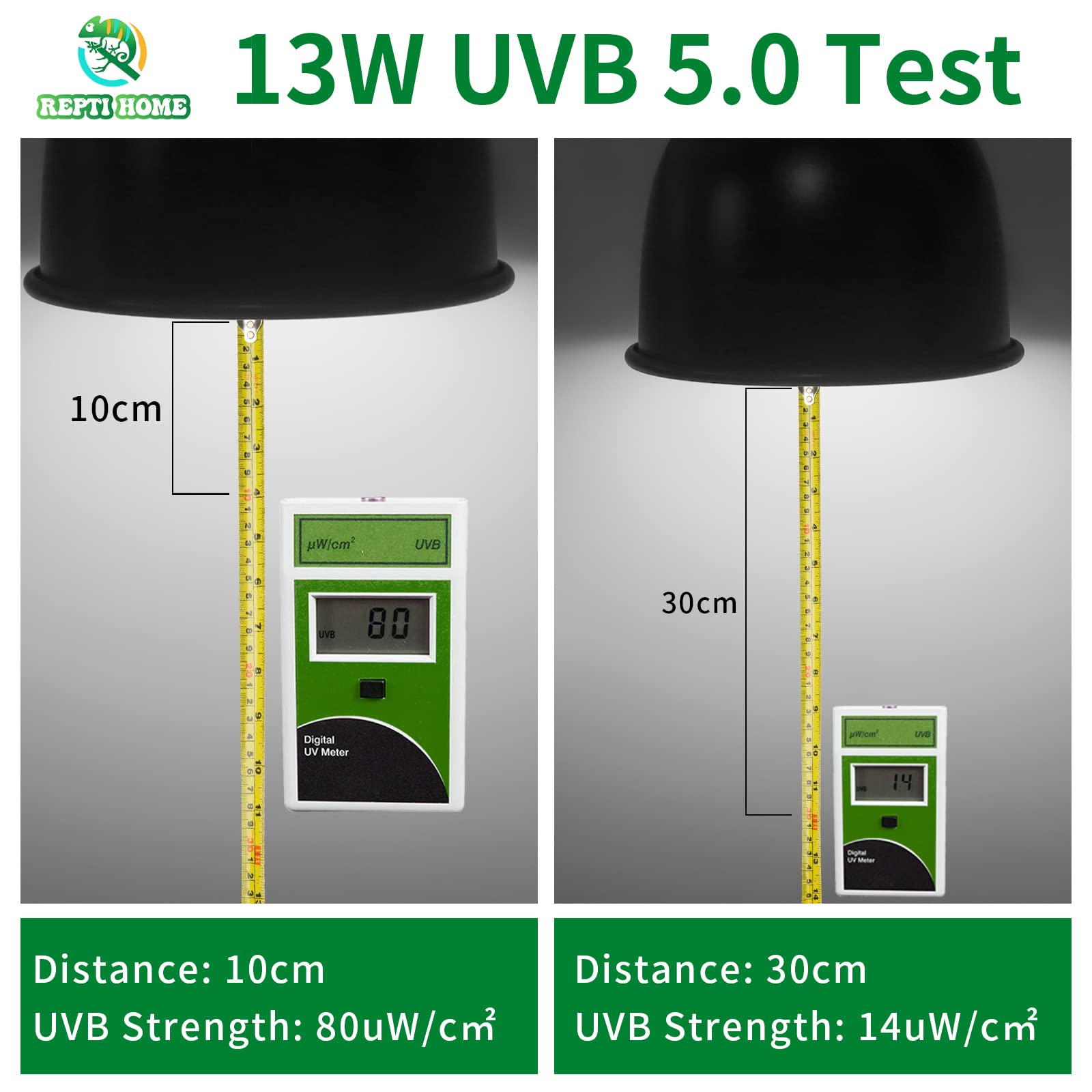 REPTI HOME UVB 5.0 con UVB y UVA, soporte para salud ósea