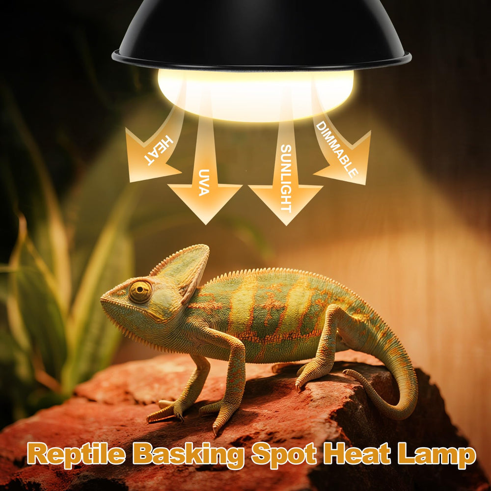 REPTI MATE basking spot light closeup highlights durable dual-filament heat output.