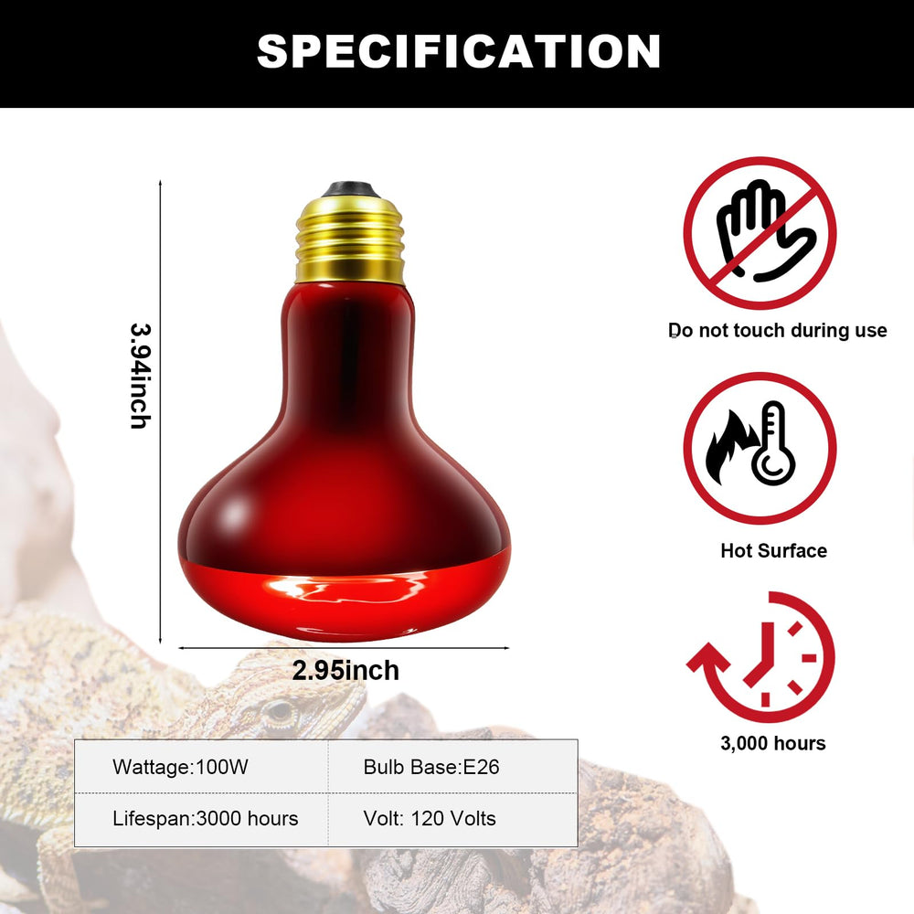 REPTI MATE heat lamp in reptile enclosure providing steady heat without light disruption