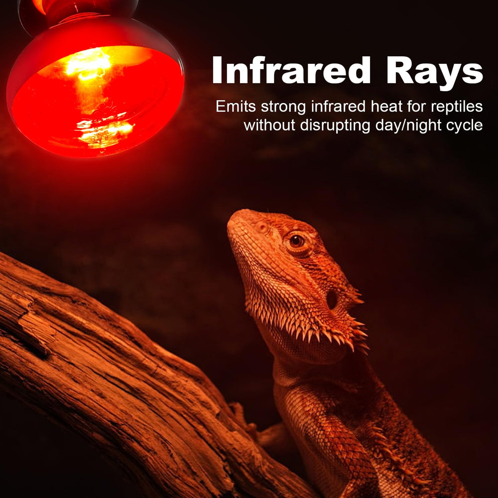 REPTI MATE infrared heat lamp closeup showing durable vacuum aluminizing for longevity