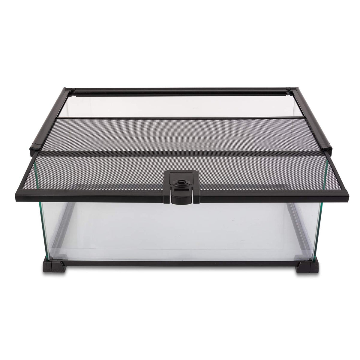 REPTI ZOO 10-gallon terrarium front view with sliding top for easy access