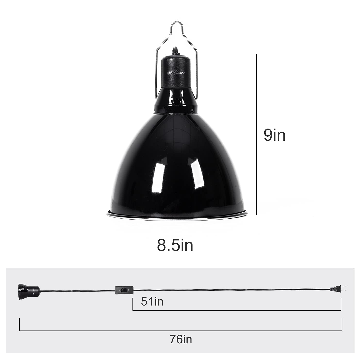 REPTI ZOO 2-in-1 hood demonstrates versatile light options for basking warmth.