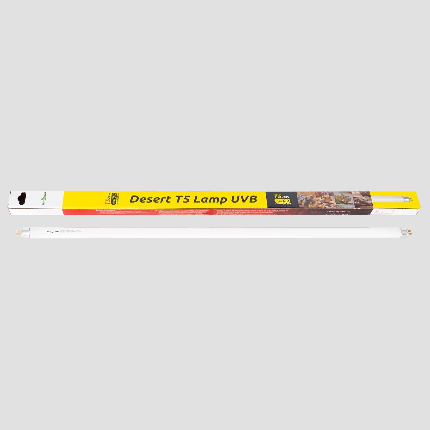 REPTI ZOO 22-inch T5 HO UVB bulb in desert enclosure setup