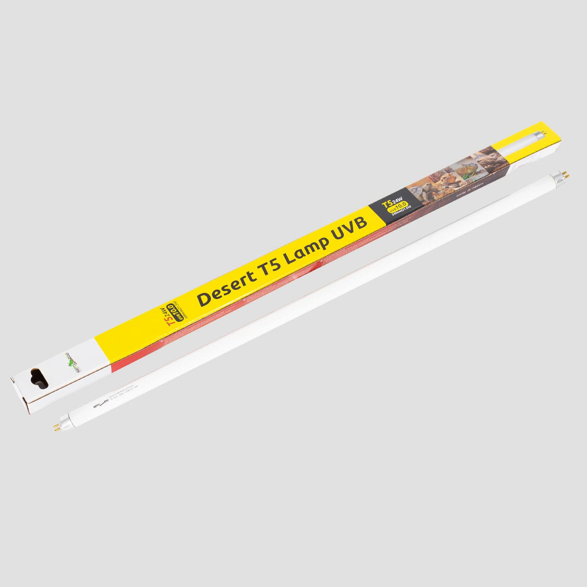 REPTI ZOO 22-inch T5 HO UVB bulb front view for desert reptile enclosure