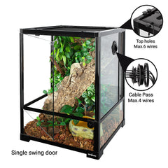 REPTI ZOO terrarium raised bottom frame allows substrate heater installation.
