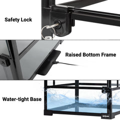 REPTI ZOO 30-gallon terrarium side mesh ventilation improves humidity and ventilation.