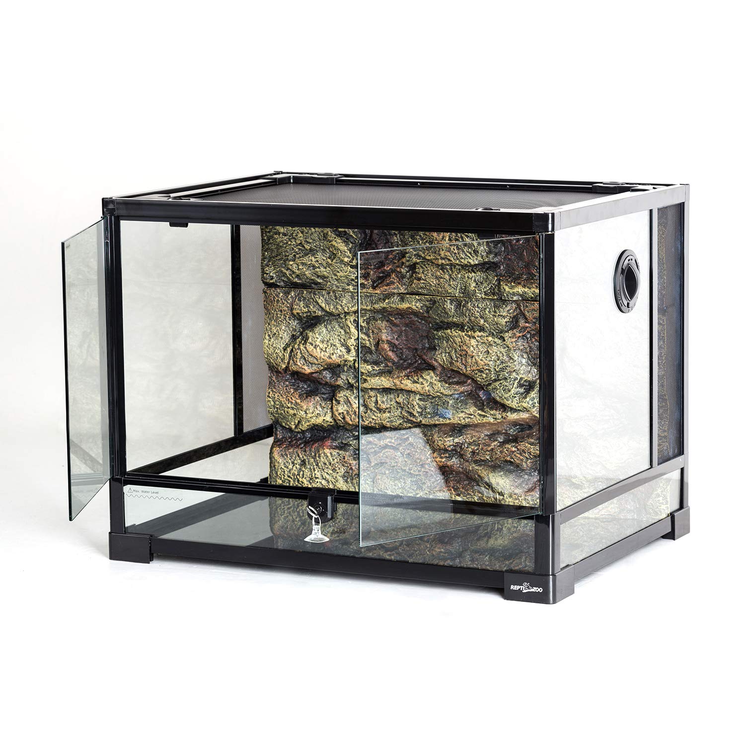 REPTI ZOO 34gal glass terrarium with double hinge doors for easy feeding