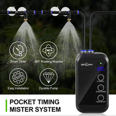 REPTI ZOO 360-degree nozzles rotation capture all corners and evenly condition terrarium humidity.