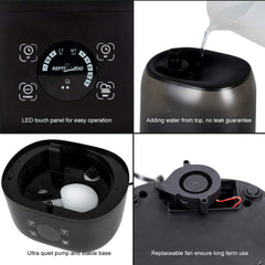 REPTI ZOO 4L fogger digital touch screen highlights precise control